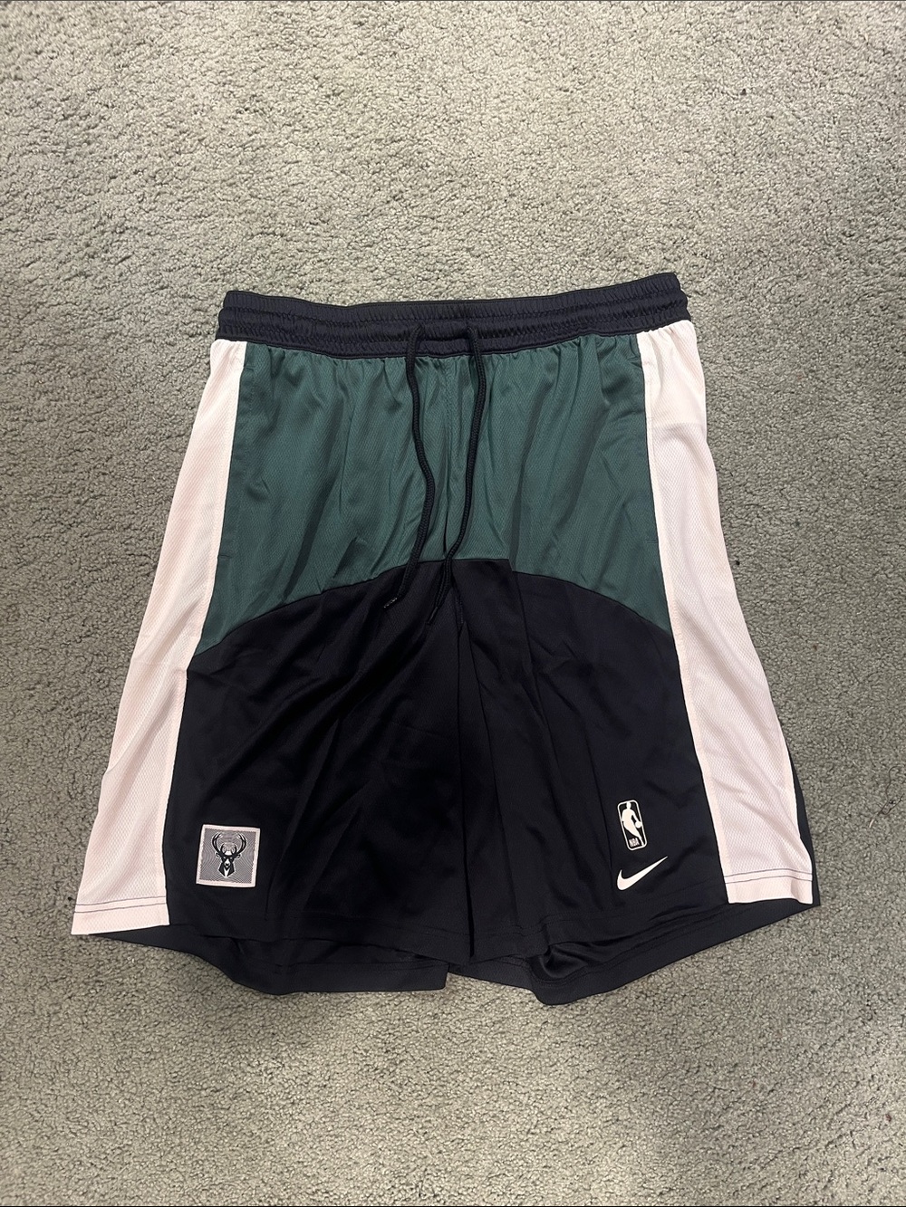 Nike Men's Athletic Shorts in Black, Dark Green & White